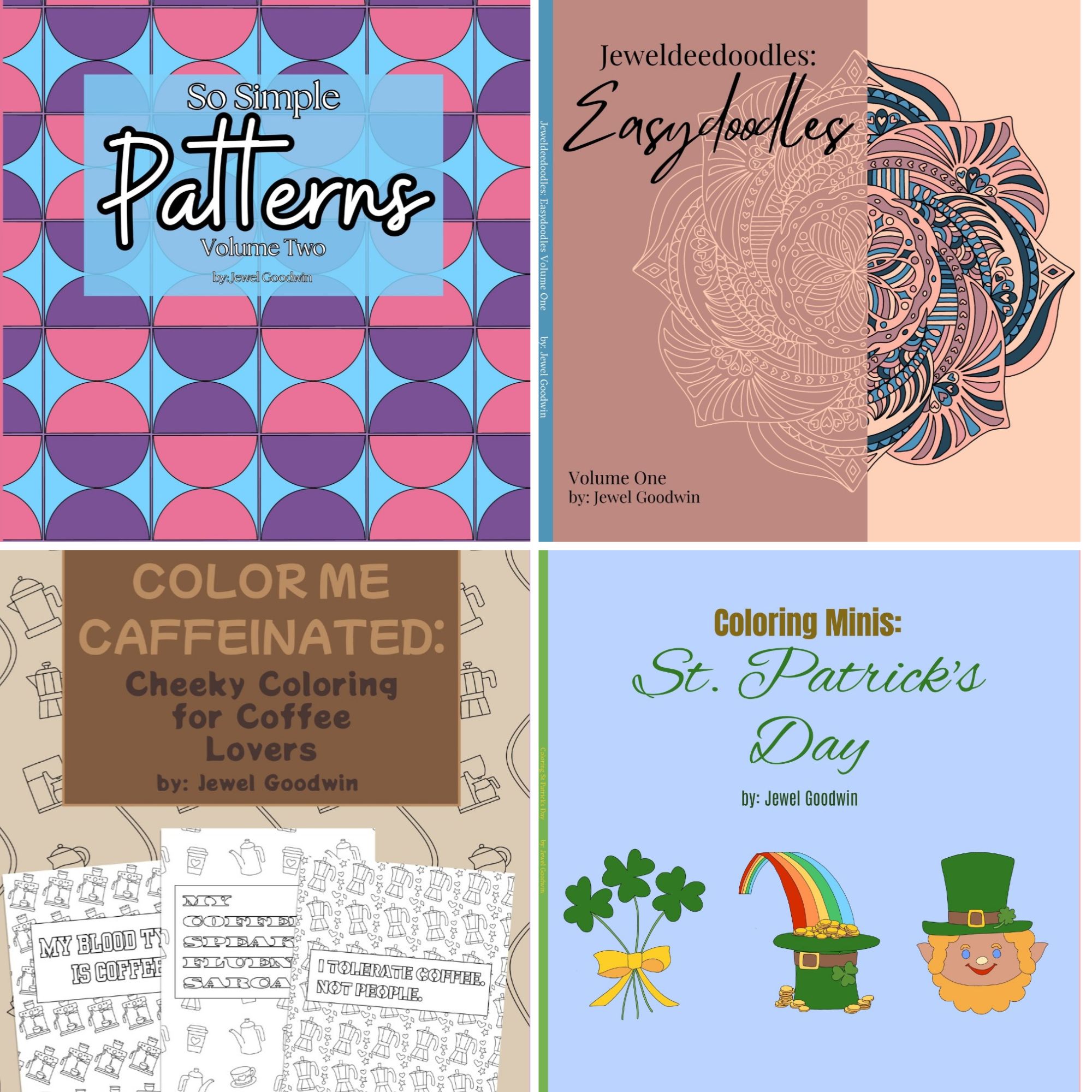 Hand-drawn no AI Coloring and activity Books by Jewel Goodwin 