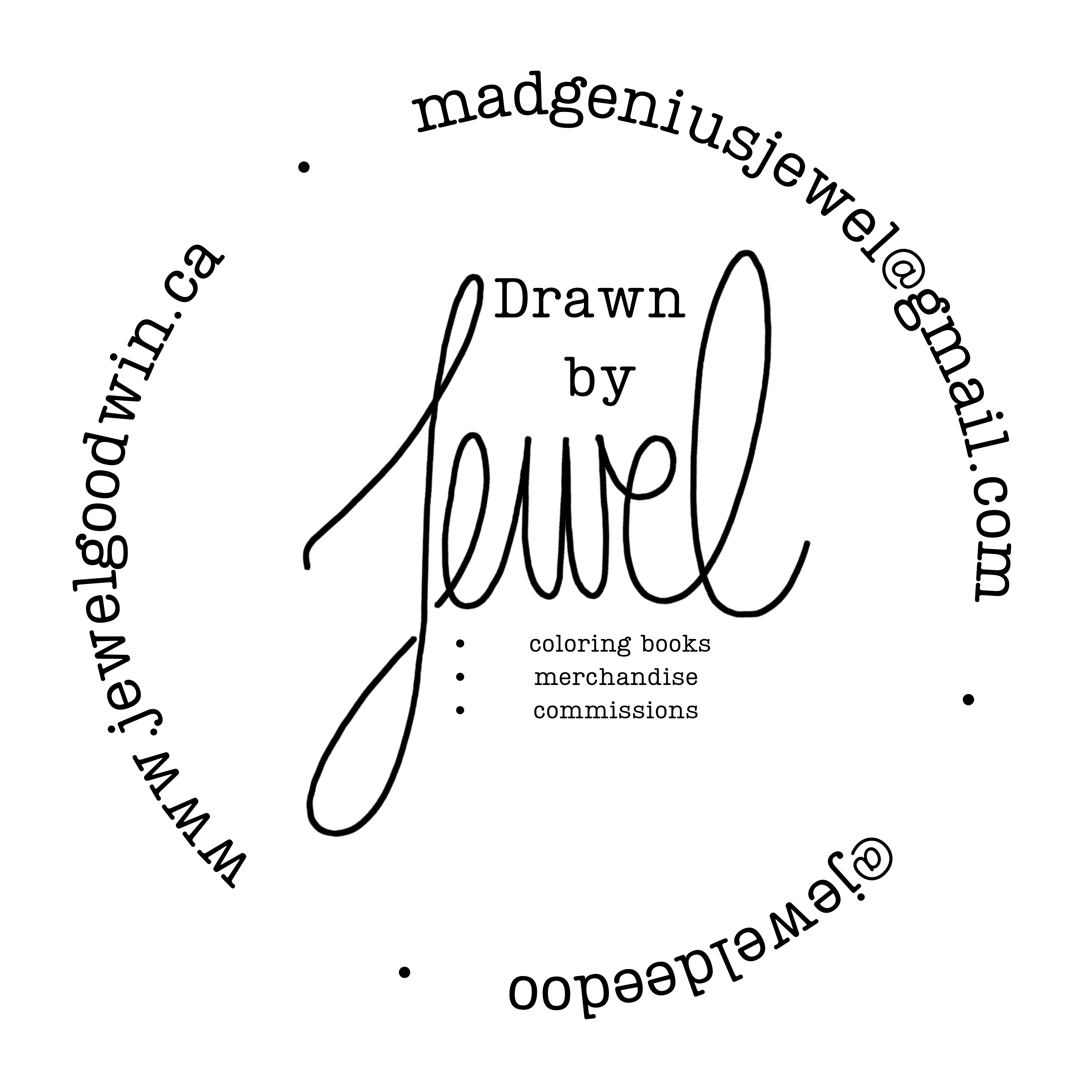 Drawn by Jewel Goodwin coloring books and more